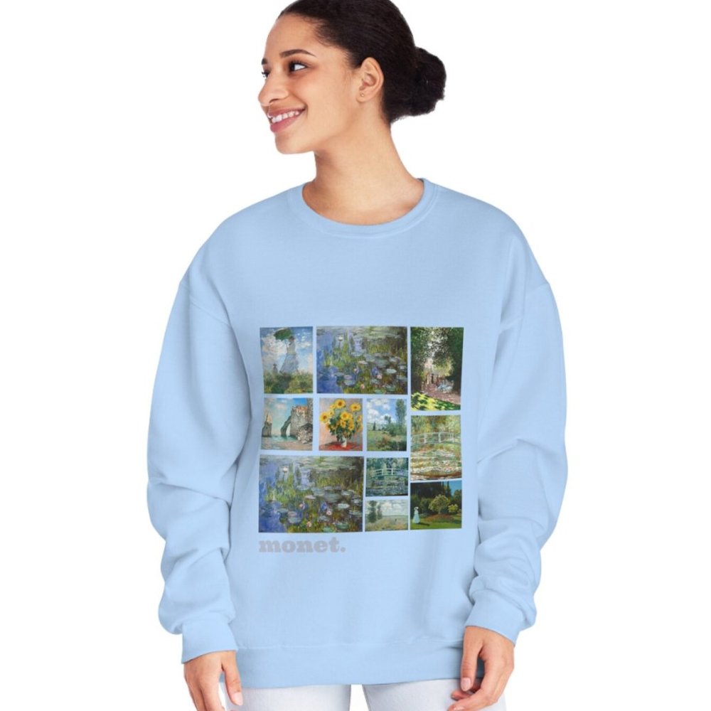 Monet Artist Collage Crew Neck Sweatshirt
